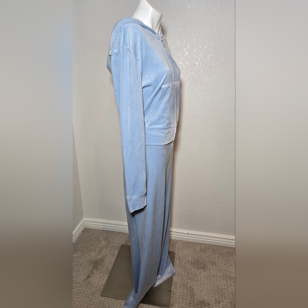 Juicy Couture Velour Tracksuit Baby Blue With Rhinestones Large - Picture 3 of 9